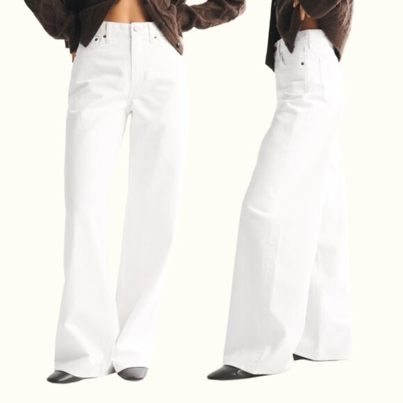Abercrombie & Fitch Denim - Abercrombie High Rise Wide Leg Jean
